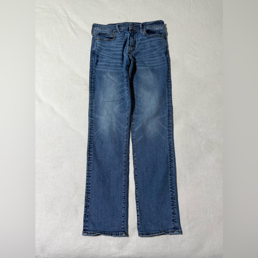 American Eagle Jeans Mens 32x32 Blue Slim Straight Mid Rise Medium Wash Denim